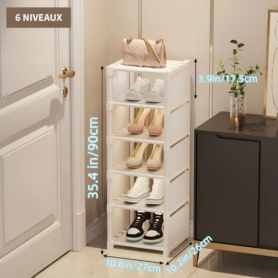 Etagère Chaussure Blanc | Métal et Tissus