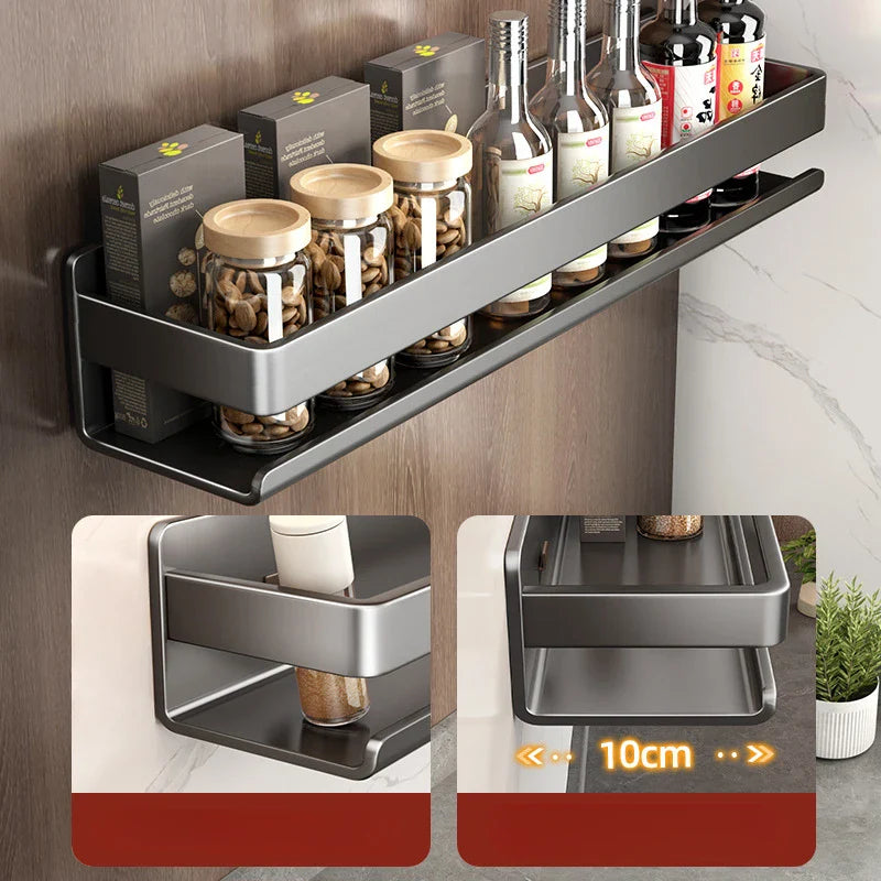 Etagère Murale Cuisine Métal pour Bocaux et Bouteilles