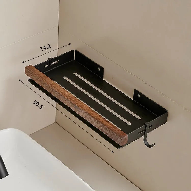 Etagère de Douche Aluminium et Bois