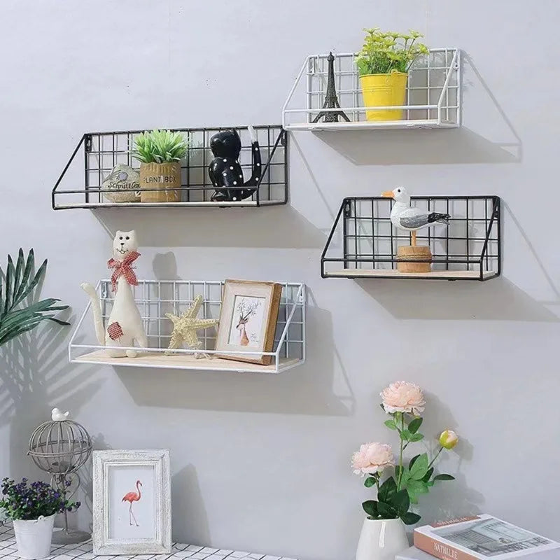 Etagère Murale Métal Design | Socle Bois
