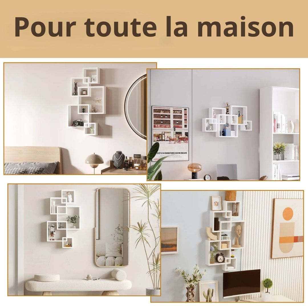 Etagère Niche Murale à 5 cubes