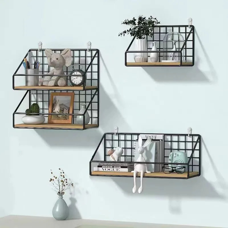 Etagère Murale Métal Design | Socle Bois