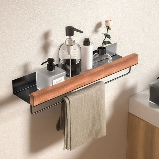 Etagere Murale Noire Alu et Bois
