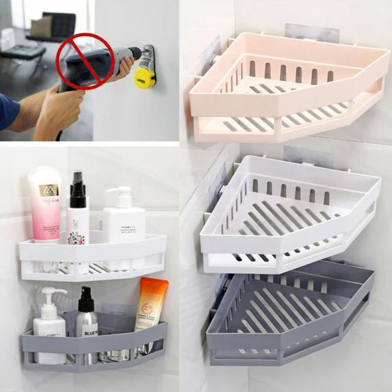 Etagère de Douche d'Angle Sans Perçage