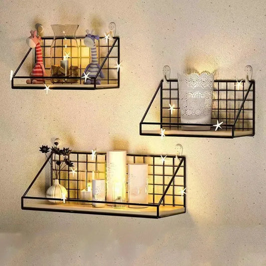 Etagère Murale Métal Design | Socle Bois