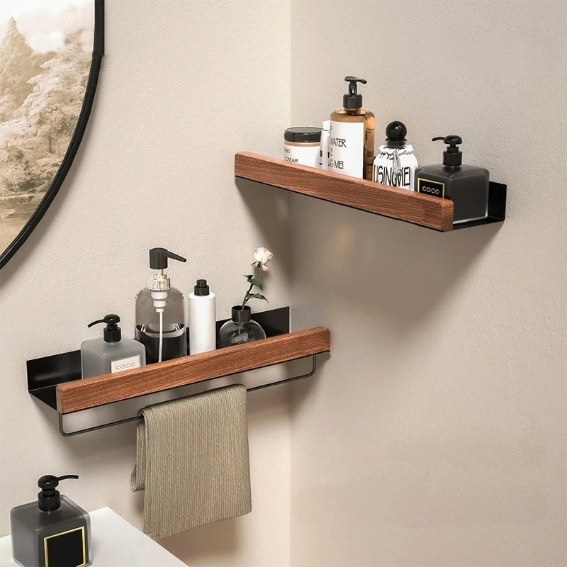 Etagere Murale Noire Alu et Bois