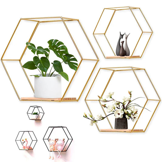 Etagère Murale Hexagonale | Lot de 3