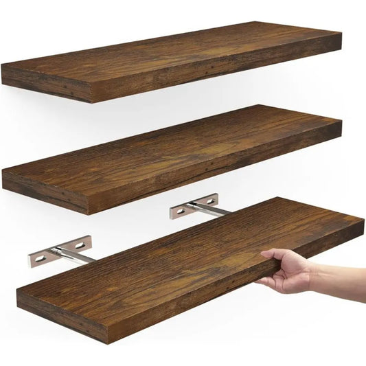 Etagère Murale Bois Fixation Invisible | 3 couleurs